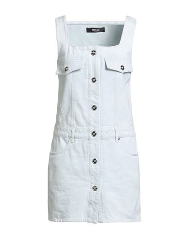 Versace Woman Mini Dress Blue Size 4 Cotton In Blue