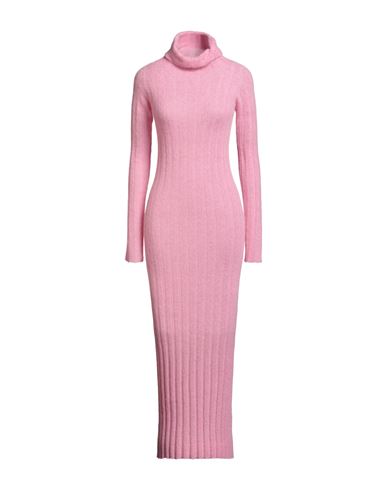 Roberto Collina Woman Maxi Dress Pink Size S Baby Alpaca Wool, Nylon, Wool In Pink