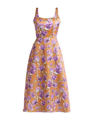 Giada Curti Resort Woman Midi Dress Camel Size 12 Polyester In Sand