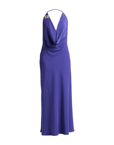 Hanita Woman Maxi Dress Blue Size L Polyester, Elastane In Blue
