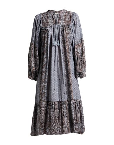 Antik Batik Woman Midi Dress Grey Size 8 Cotton