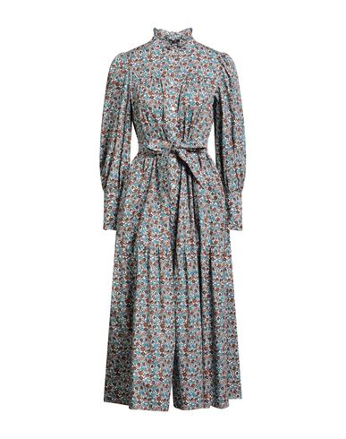 Weekend Max Mara Woman Midi Dress Turquoise Size 10 Cotton In Gray