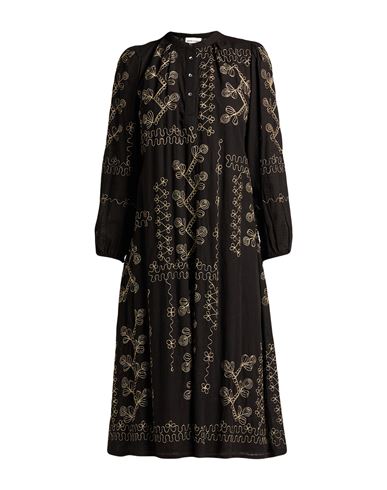 Antik Batik Woman Midi Dress Black Size 8 Cotton