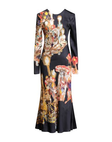 Msgm X Jan De Vliegher Woman Maxi Dress Midnight Blue Size 6 Viscose In Multi