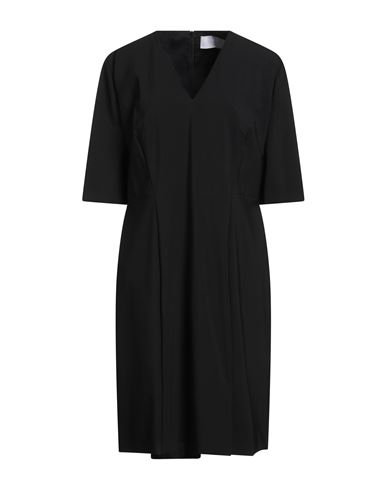 Hugo Boss Boss  Woman Midi Dress Black Size 14 Virgin Wool, Elastane In Black