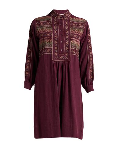 Antik Batik Woman Midi Dress Burgundy Size 10 Cotton In Red
