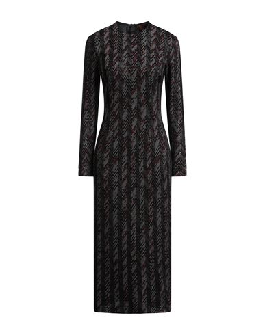 Missoni Woman Midi Dress Black Size Xl Wool, Viscose