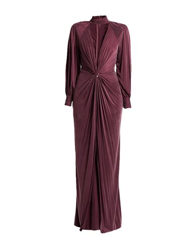Elisabetta Franchi Red Carpet Woman Maxi Dress Burgundy Size 8 Cupro, Elastane