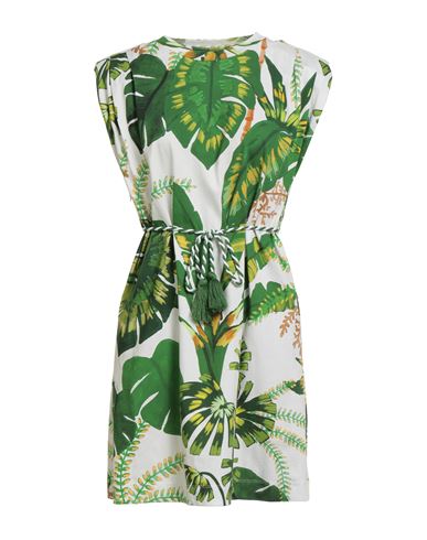 Farm Rio Woman Mini Dress Green Size S Cotton
