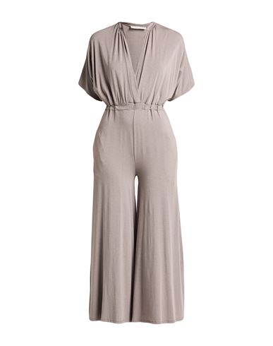 Kaos Day By Day Woman Jumpsuit Taupe Size 8 Viscose, Elastane