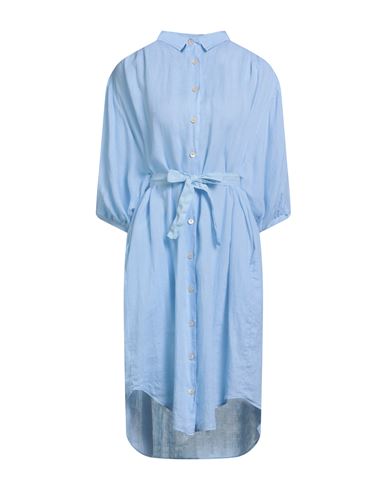 Reyer Woman Mini Dress Sky Blue Size Xs Linen