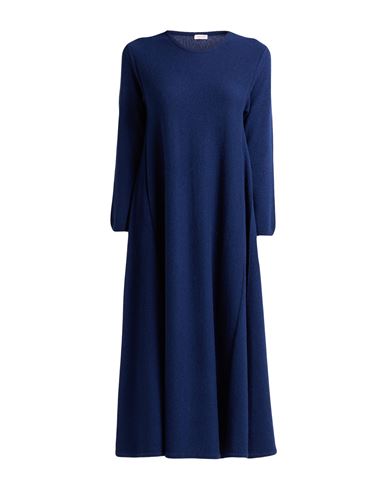 Rossopuro Woman Midi Dress Navy Size L Wool, Cashmere