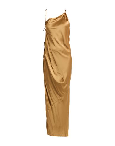Rick Owens Woman Maxi Dress Mustard Size 6 Acetate, Viscose In Gold