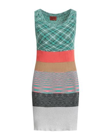 Missoni Woman Mini Dress Emerald Green Size 8 Cotton, Viscose, Rayon, Polyester