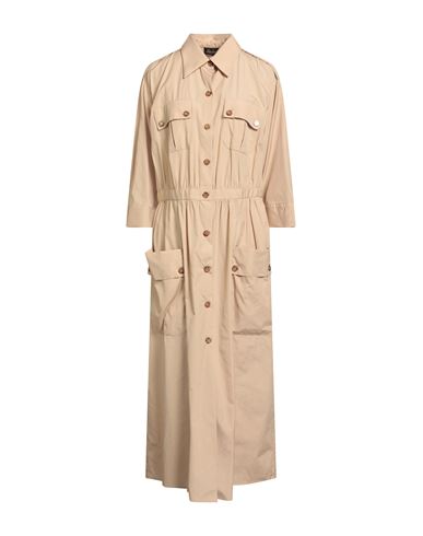Luisa Spagnoli Woman Maxi Dress Beige Size Xl Cotton