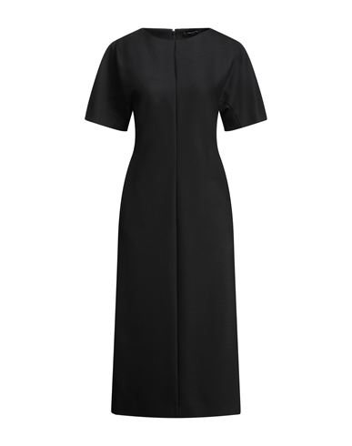 Fabiana Filippi Woman Midi Dress Black Size 8 Polyester, Virgin Wool, Elastane