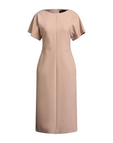 Fabiana Filippi Woman Midi Dress Sand Size 8 Polyester, Virgin Wool, Elastane