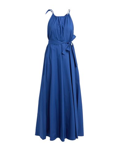 Weekend Max Mara Woman Maxi Dress Blue Size 12 Cotton In Blue