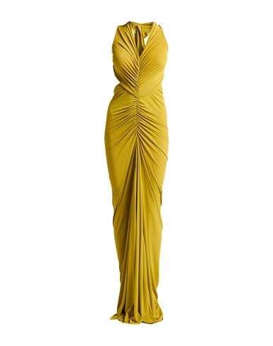 Rick Owens Lilies Woman Maxi Dress Mustard Size 4 Viscose, Polyamide, Elastane In Green