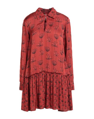 Alessia Santi Woman Mini Dress Rust Size 8 Viscose In Red