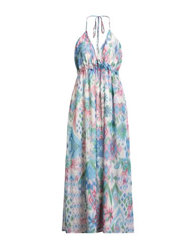Rebel Queen By Liu •jo Woman Maxi Dress Sky Blue Size L Polyester, Metal In Blue