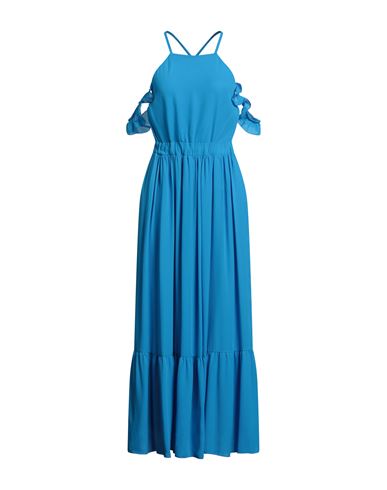 Rebel Queen By Liu •jo Woman Maxi Dress Azure Size L Polyester In Blue