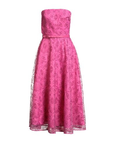 Max Mara Studio Woman Midi Dress Fuchsia Size 4 Polyester In Pink