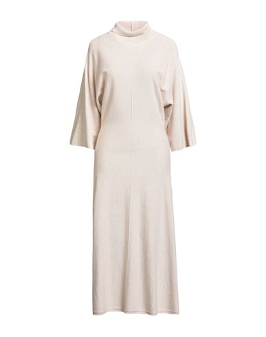 Fabiana Filippi Woman Midi Dress Beige Size 10 Merino Wool, Silk, Cashmere In Sand