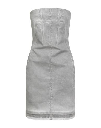 Rick Owens Drkshdw Drkshdw By Rick Owens Woman Mini Dress Grey Size L Cotton, Elastomultiester, Natural Rubber In Gray