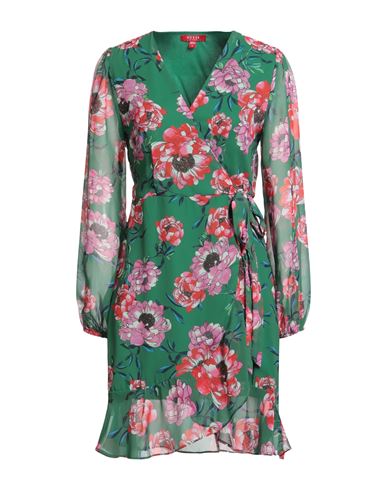 Guess Woman Mini Dress Emerald Green Size L Polyester In Green