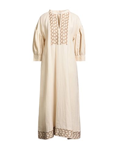 Vestido midi Mujer Beige 36 Mujer