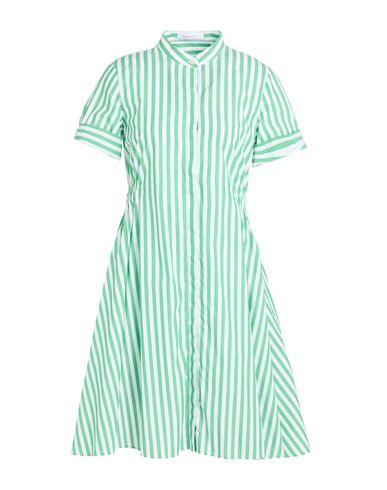 Soluzione® Soluzione Woman Mini Dress Green Size 10 Cotton In Green