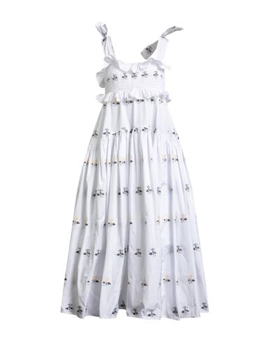 Cecilie Bahnsen Woman Maxi Dress White Size 4 Polyester In White