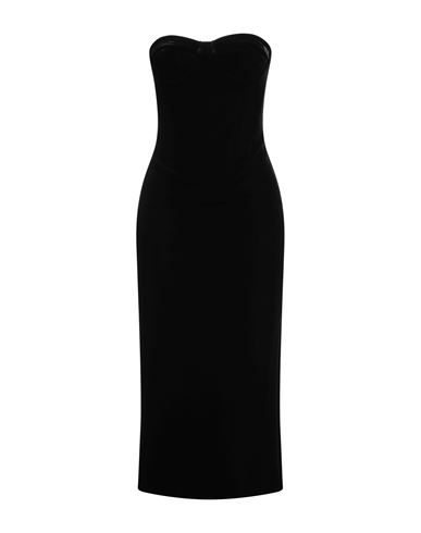 Sportmax Woman Midi Dress Black Size Xs Polyester, Elastane In Black