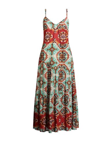 Rebel Queen By Liu •jo Woman Maxi Dress Rust Size L Cotton In Red
