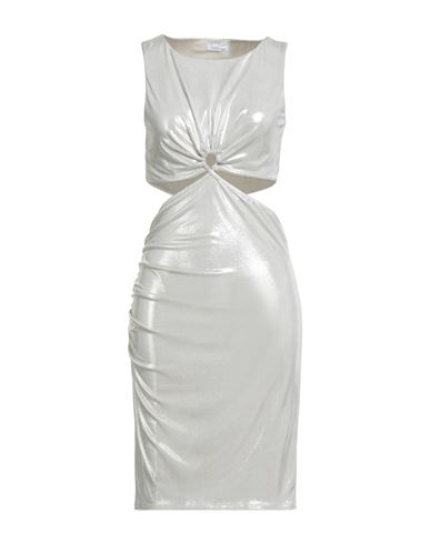 Patrizia Pepe Woman Mini Dress Silver Size 2 Polyester, Elastane In Silver