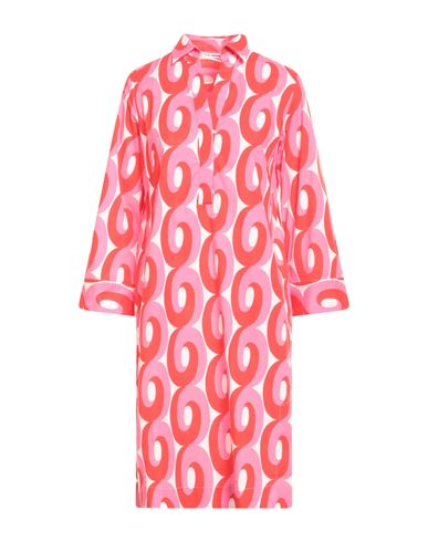 Caliban Woman Midi Dress Red Size 8 Cotton, Elastane