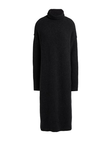 Isabel Benenato Woman Midi Dress Charcoal Size 4 Cashmere, Silk, Polyamide, Elastane In Black