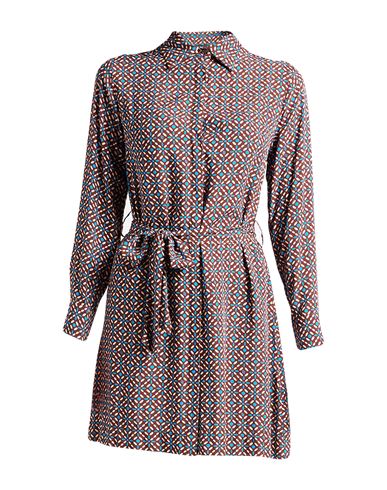 Gaudì Jeans Woman Mini Dress Chocolate Brown Size 12 Polyester In Multi