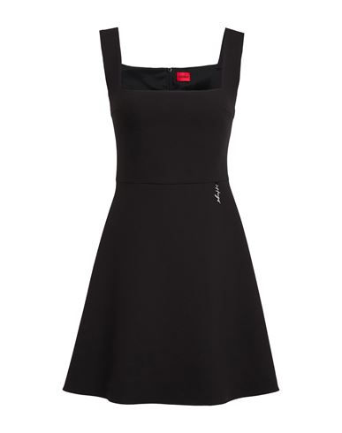 Hugo Boss Hugo Woman Mini Dress Black Size 6 Polyester, Viscose, Elastane In Black