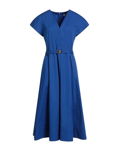 Tory Burch Woman Midi Dress Bright Blue Size 14 Cotton
