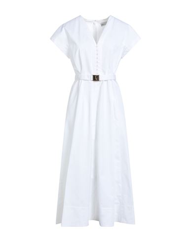 Tory Burch Woman Midi Dress Ivory Size 10 Cotton In White