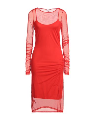 Patrizia Pepe Woman Midi Dress Tomato Red Size 2 Polyamide, Elastane In Red