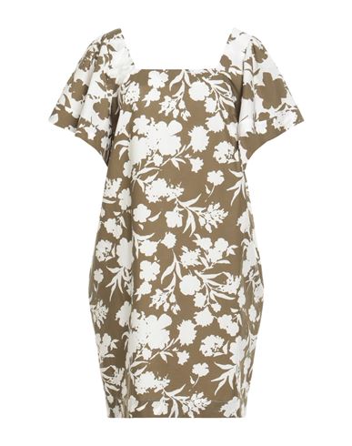 Barba Napoli Woman Mini Dress Military Green Size 10 Cotton