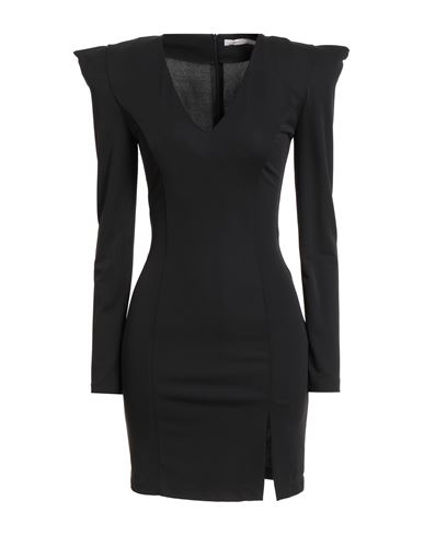 White Wise Woman Mini Dress Black Size 8 Polyester, Elastane
