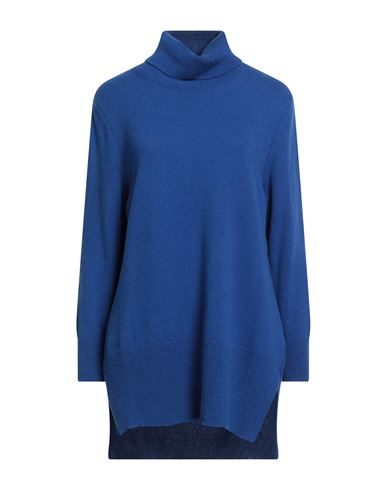 Aragona Woman Turtleneck Bright Blue Size 8 Cashmere