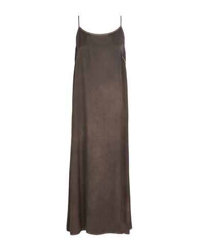 Uma Wang Woman Midi Dress Chocolate Brown Size M Silk In Brown