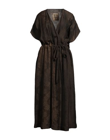 Uma Wang Woman Maxi Dress Dark Brown Size M Viscose, Cupro In Brown