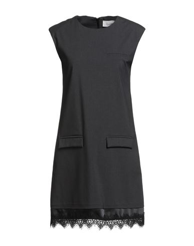 Souvenir Woman Mini Dress Charcoal Size S Polyester, Viscose, Elastane In Black