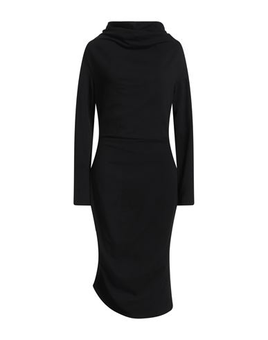 Malloni Woman Midi Dress Black Size 6 Viscose, Nylon, Cotton, Lycra In Black